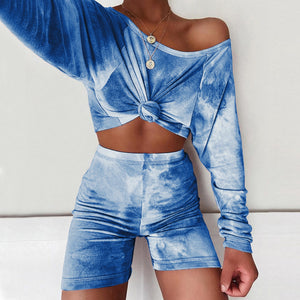 Open image in slideshow, Biker Tie Dye 2 Piece Set - Mom Boss Fitness
